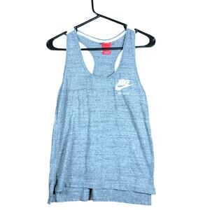 Nike Womens Shirt Gray Logo Halter Tank Top Lightweight Athletic Small